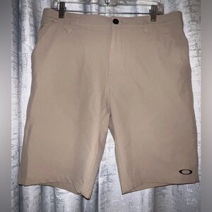 Oakleys shorts, 34” waist, 10” inseam, tan
